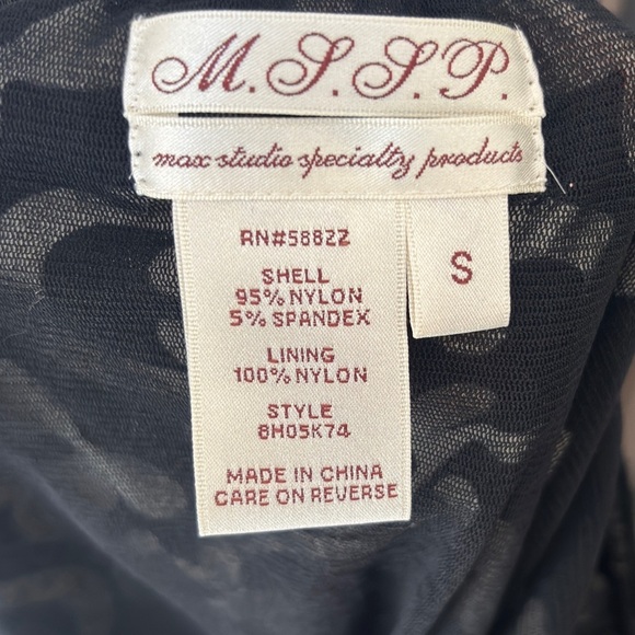 Women’s Black and Cream Patterned Square Neck Blouse | Size Small - Picture 8 of 8